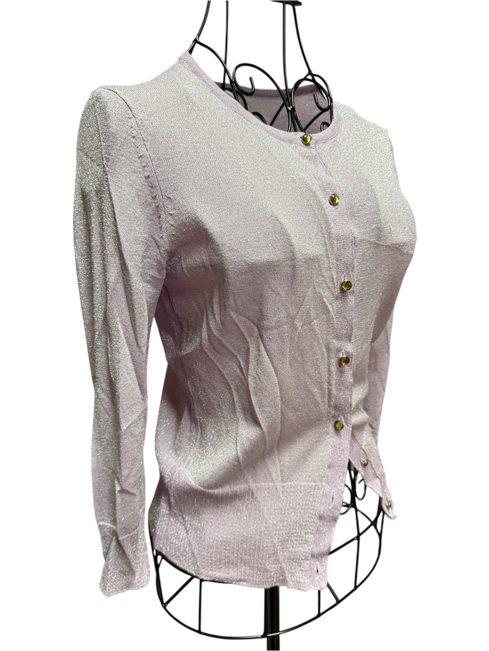 Cache Lilac Long-Sleeve Button Front Top Jewel Buttons Medium - Picture 2 of 8